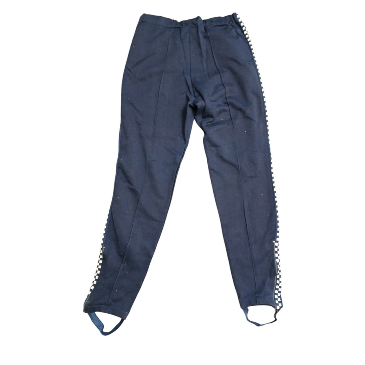 Police Checked Ski Pants Leggings With Straps Navy Blue Ex Military Small