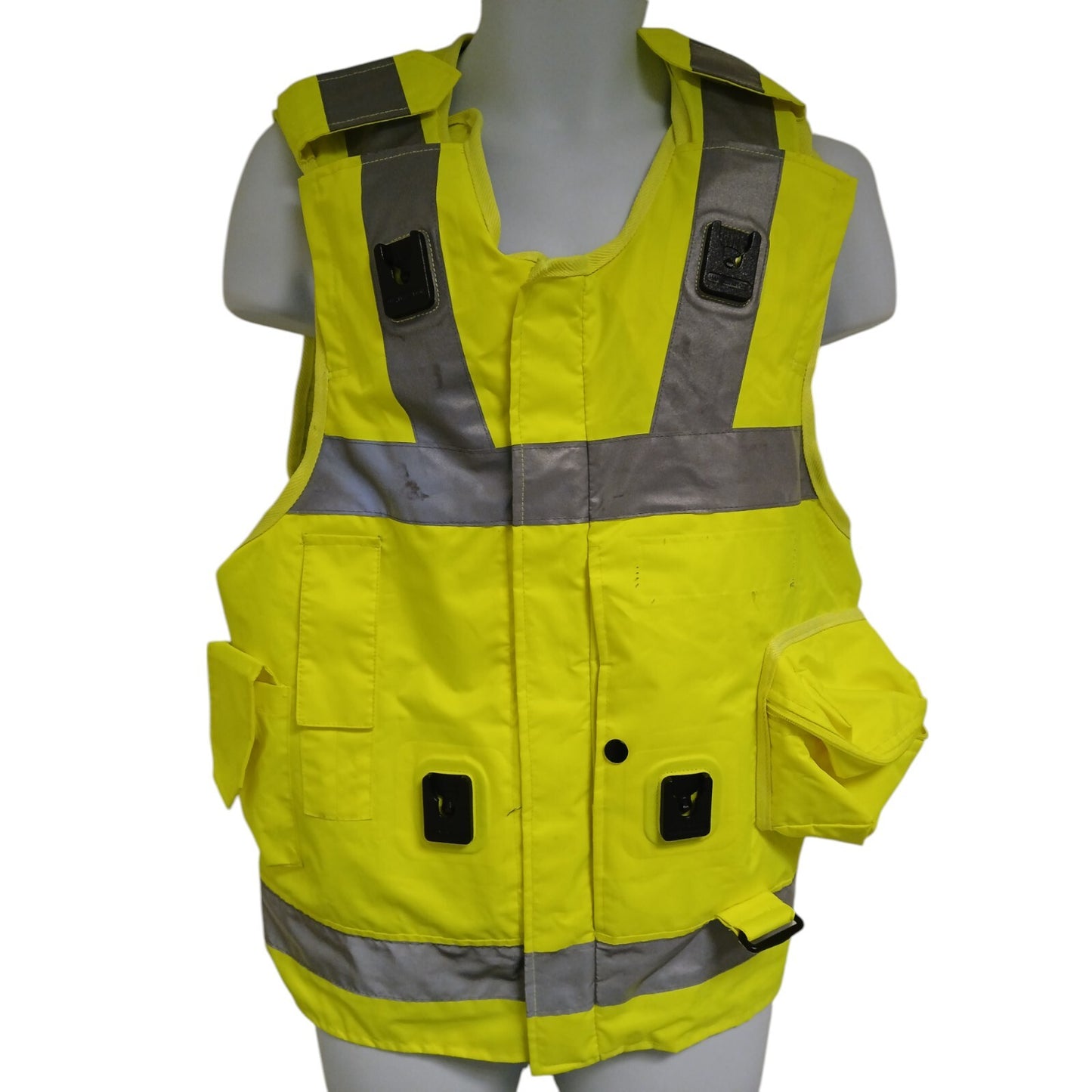 Tactical Vest Hi Viz Vis Yellow With Pouches Klickfast Large Security Ex Police
