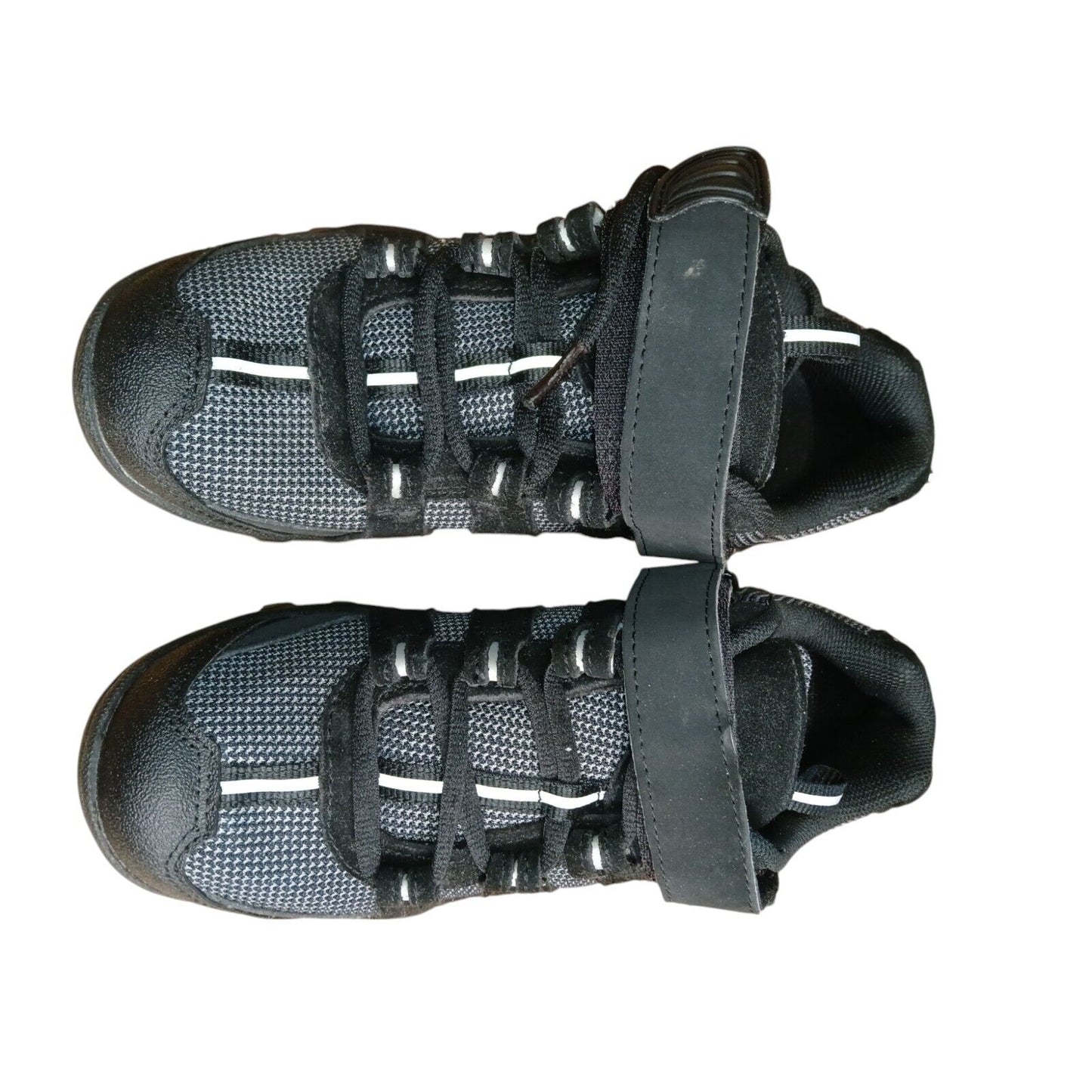 Endura Cycling Shoes Black Grey Size 4 Ex Police With Cleat Plates Lace Up Bike