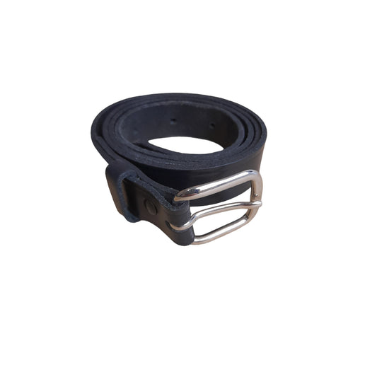 Black Leather Belt Single Prong 24mm Wide Ex Police Uniform Security