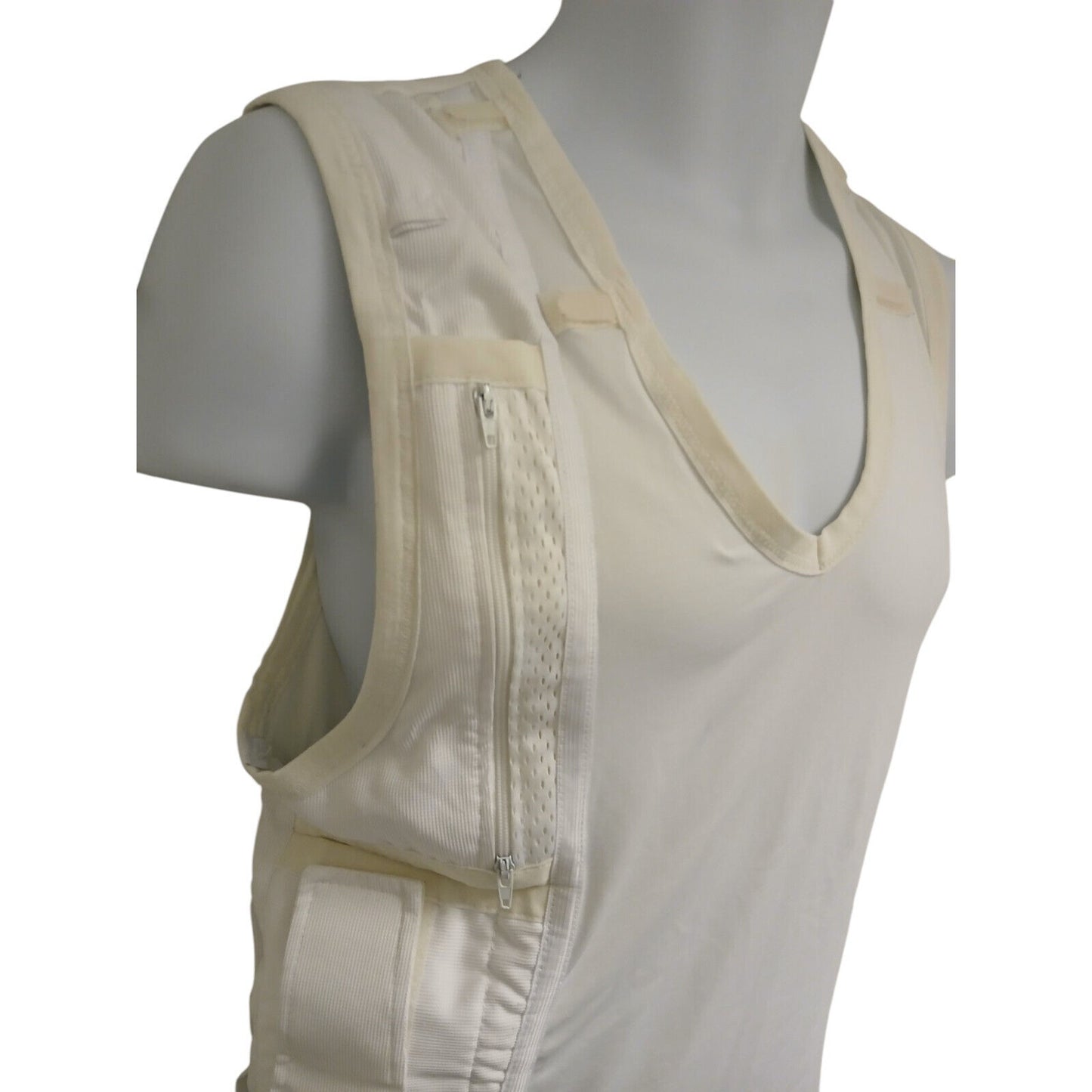KIT Police Radio Vest Covert White 501 STD Security Holder Pouch Security