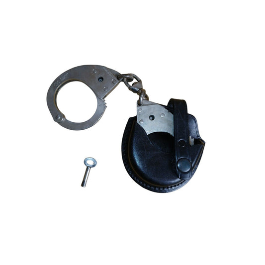 Hiatts 1960 Handcuffs With Pouch Leather Ex Police Vintage Cuffs With Key