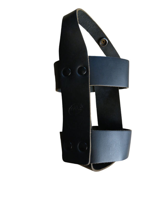 Deenside MLA Water Bottle Holder Leather Belt Black Police Hiking Camping