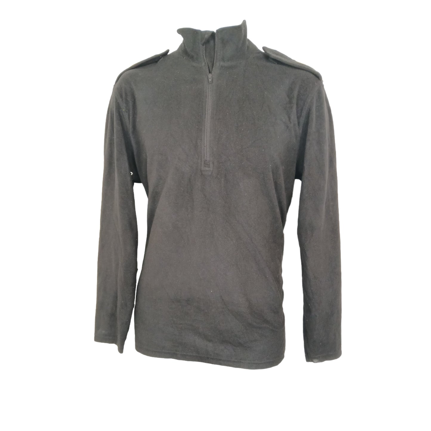 Microfleece 1/4 Zip Top Black Police Security Work Wear Outdoor Uniform Fleece