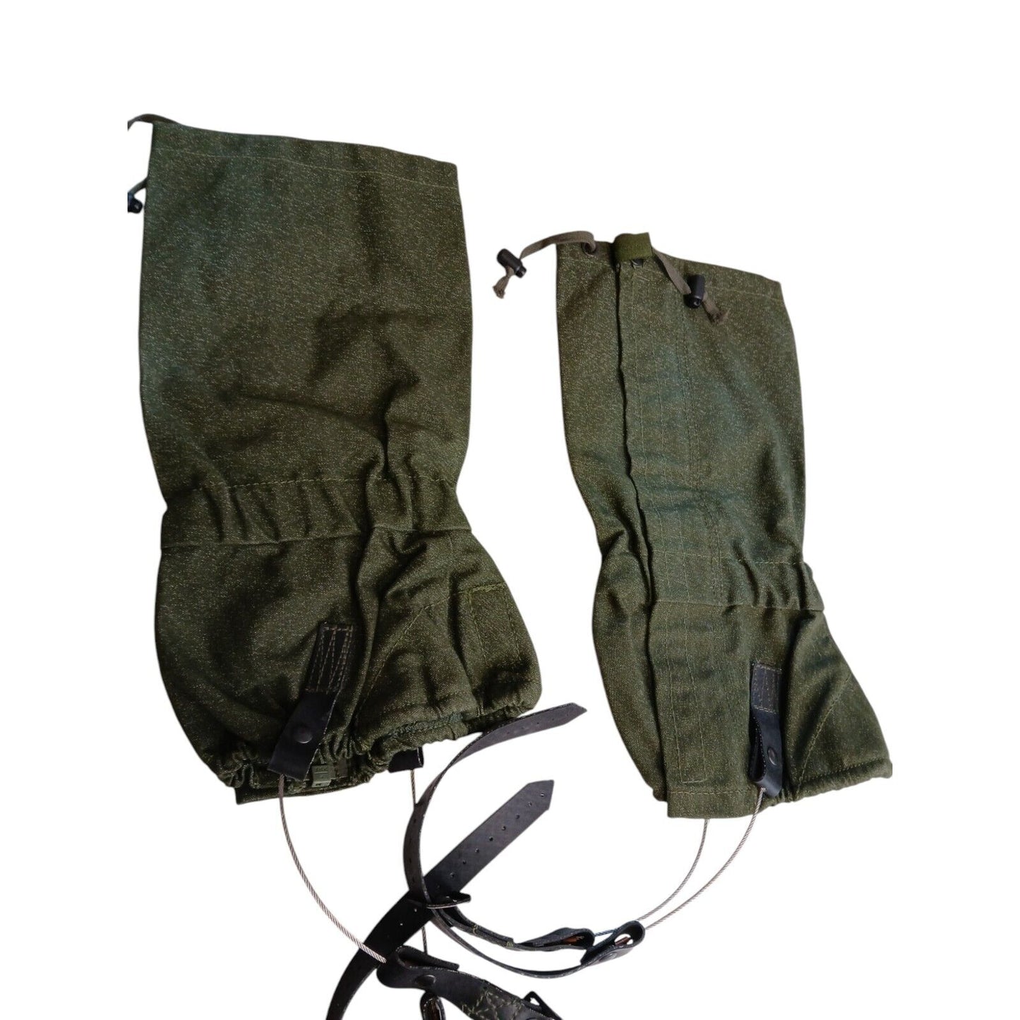 British Army Green Leg Gaiters GS Wire Rope Hiking Standard Size 1996