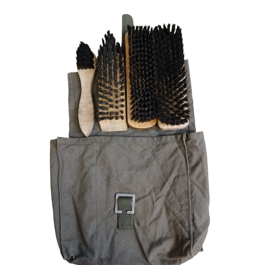 German Army Putzzeug Military Boot Cleaning Kit 4 Brush Bag 3 Styles Shoe Shine