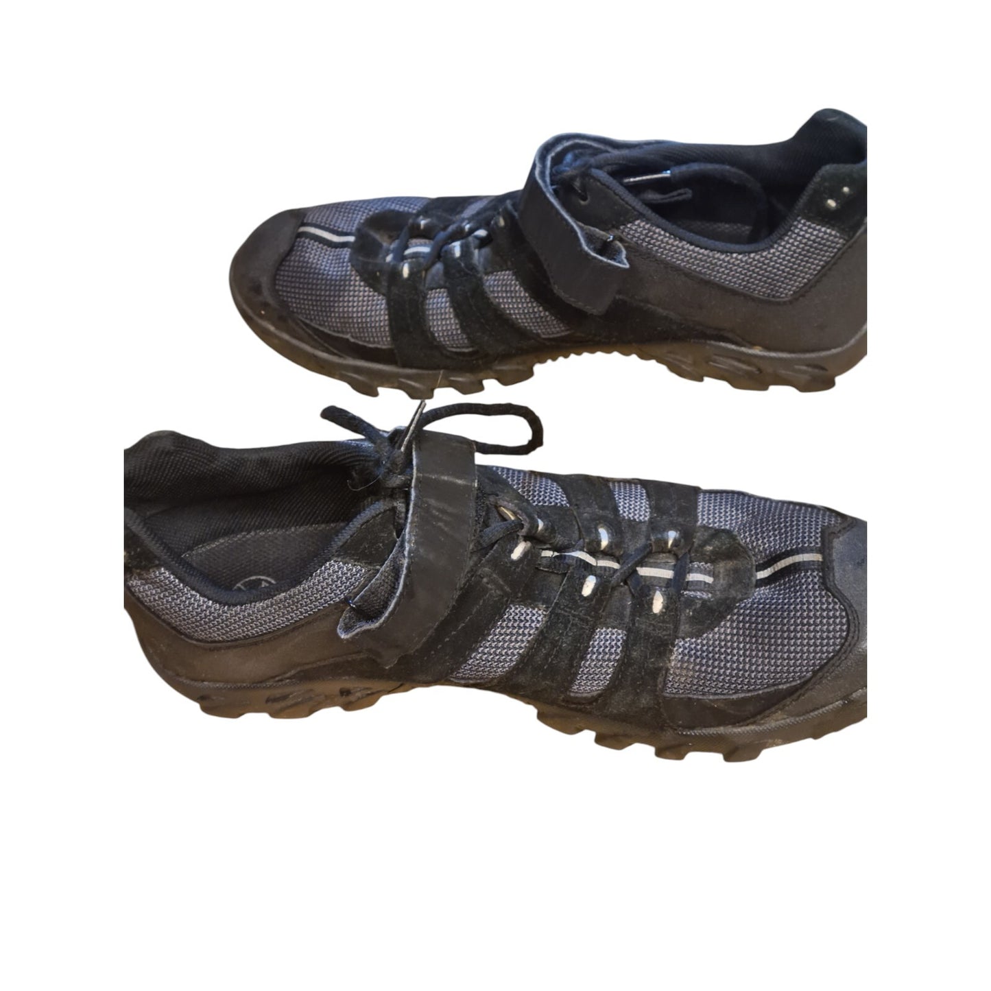 Endura Cycling Shoes Black/Grey Size 12 Ex Police With Cleat Plates Lace Up Bike