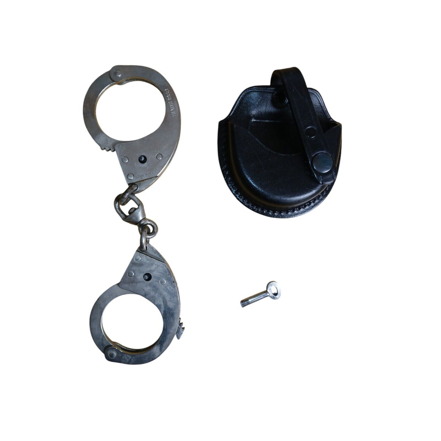 Hiatts 1960 Handcuffs With Pouch Leather Ex Police Vintage Cuffs With Key