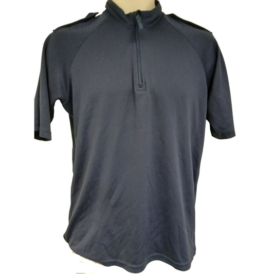 Self Wicking Police Shirt Short Sleeve Blue Breathable T-Shirt Security Duty Top