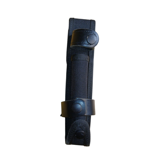 Baton Holder Belt Loop Double Leather Strap 360 Rotation Black Police Security