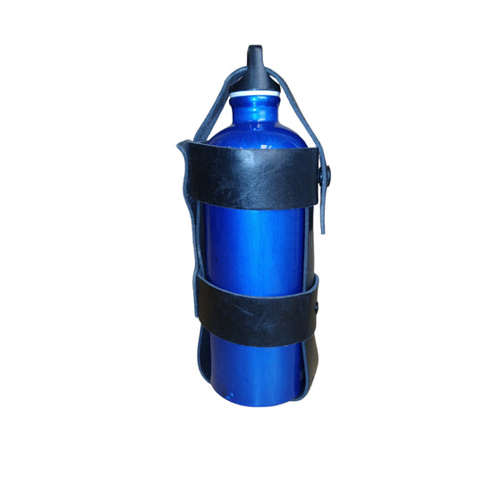 MLA Deenside Water Bottle Holder Leather Belt Black Ex Police Hiking Camping Sml