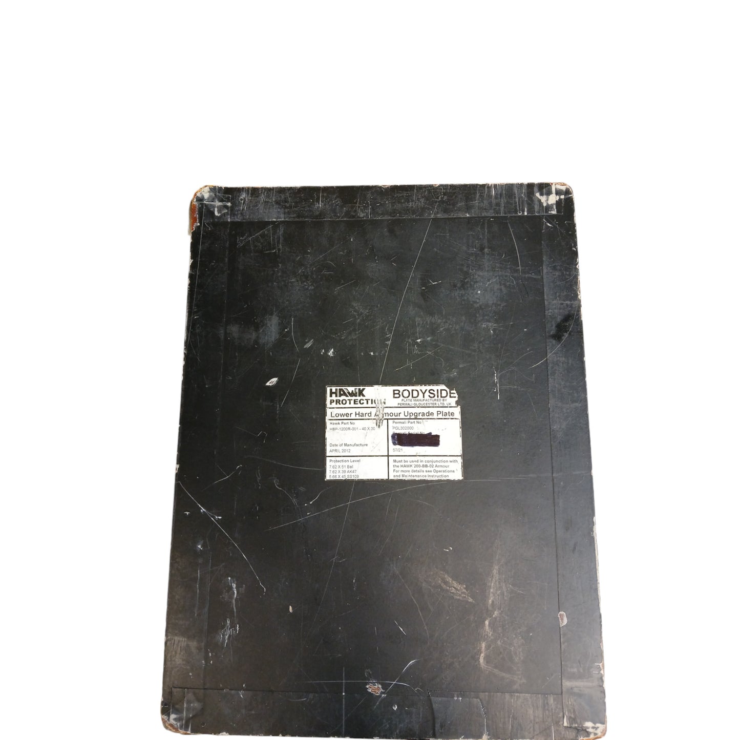 Ballistic Shield Plate Protection Strike Face Armour Upgrade 30x40cm Hawk