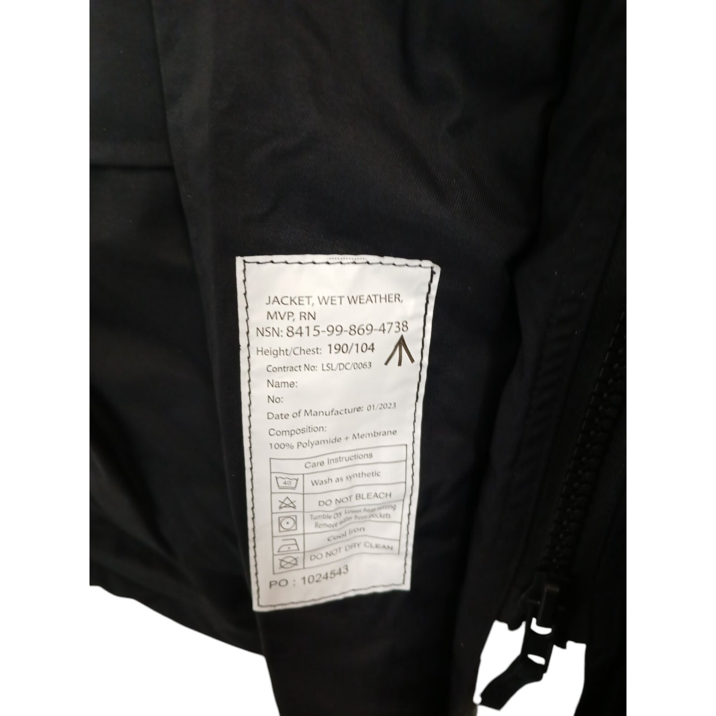 Royal Navy Jacket Wet Weather MVP Goretex Hood Coat Navy Blue Waterproof Parker