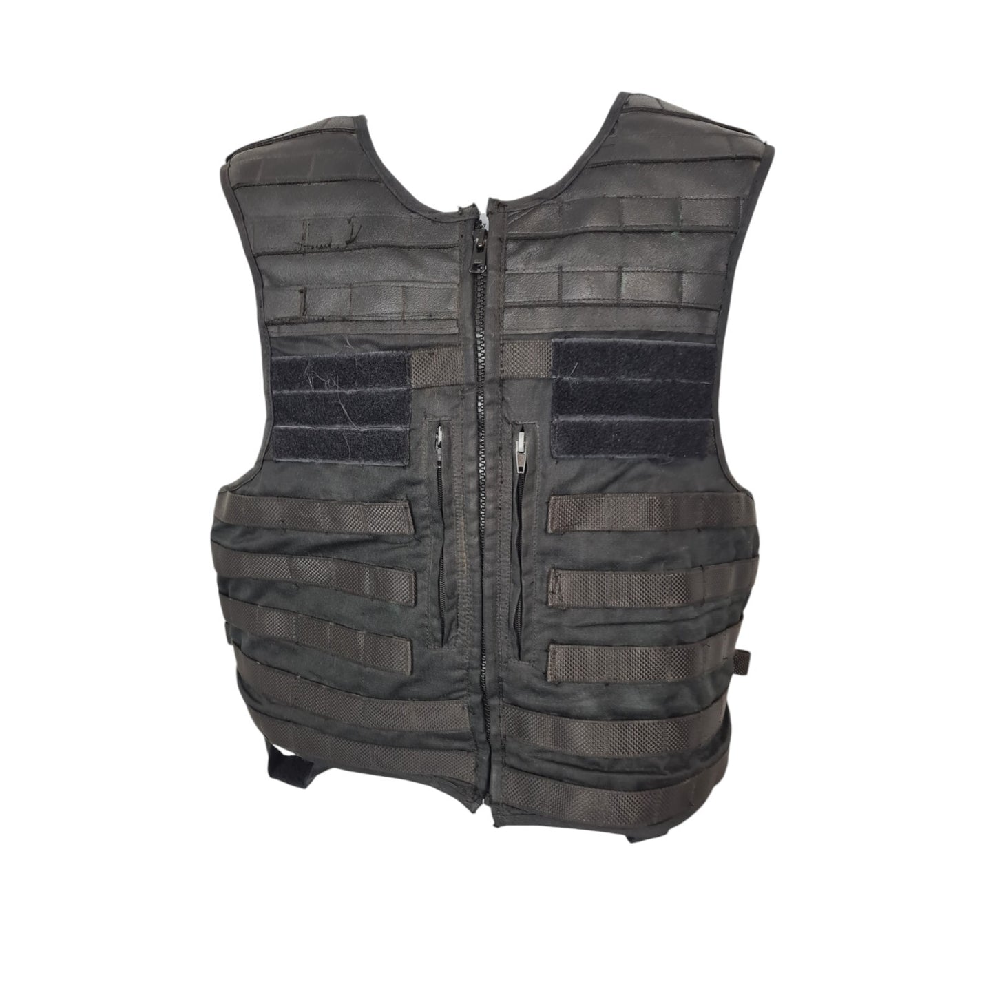 Black Tactical Molle Vest And Body Armour Stab Spike Vest Cover 40L Ex Police