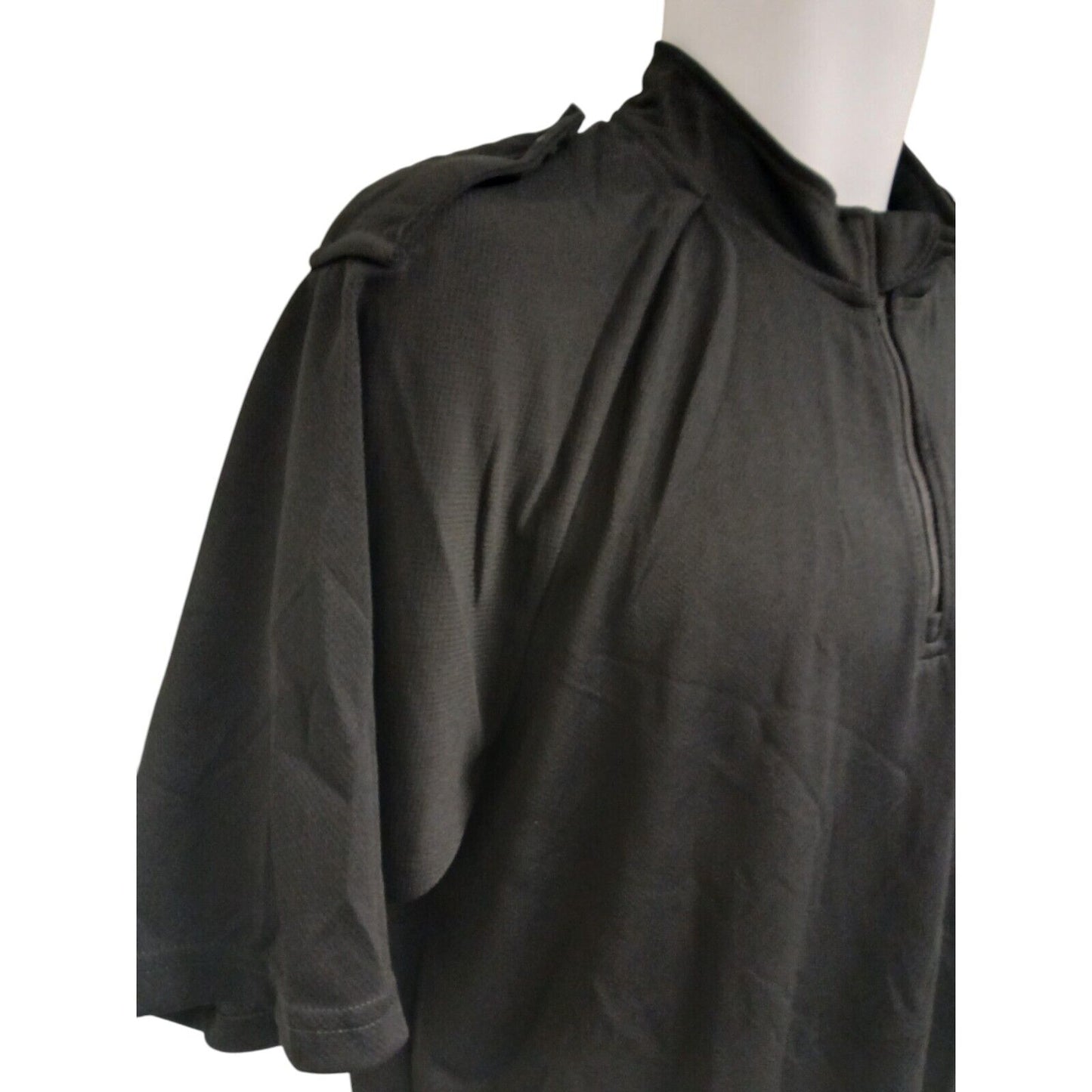 Self Wicking Police Shirt Short Sleeve Black Breathable T-Shirt Security Duty