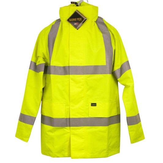 Goretex Jacket Hi Viz Hi Vis 3/4 Length Working Climate Waterproof New Small