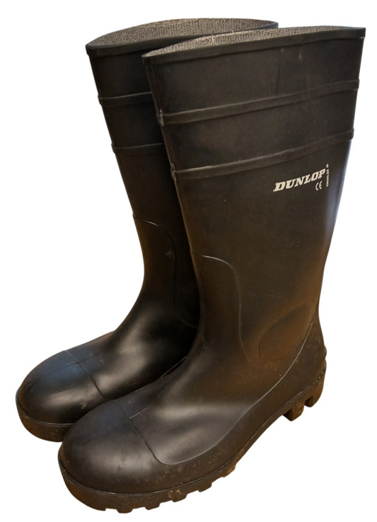 Dunlop Black Safety Wellingtons Welllie Boots Wellies Steel Toe Cap Work Size 10