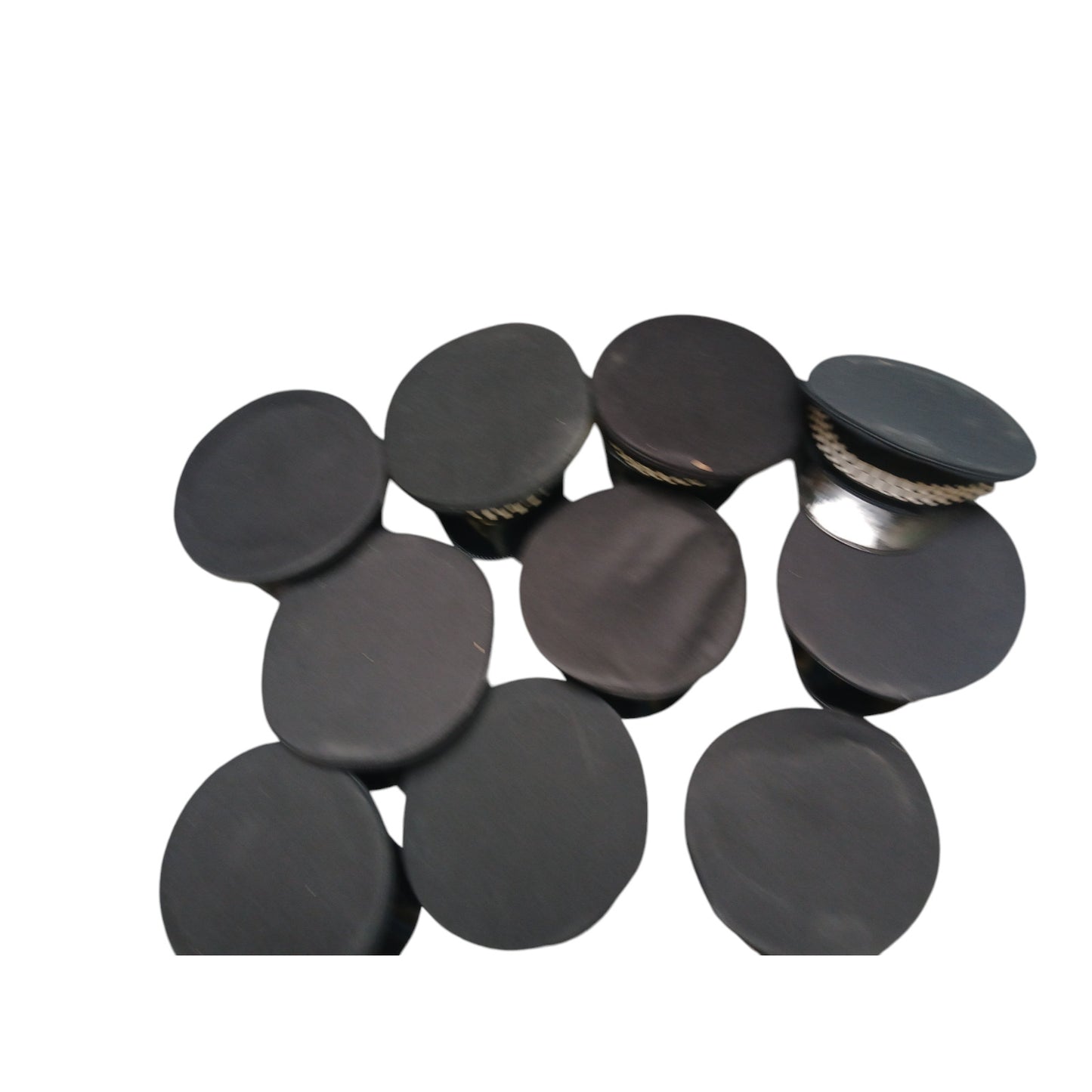 Police Black Peaked Caps x10 Bundle Film TV Fancy Dress Mixed Sizes Grade B