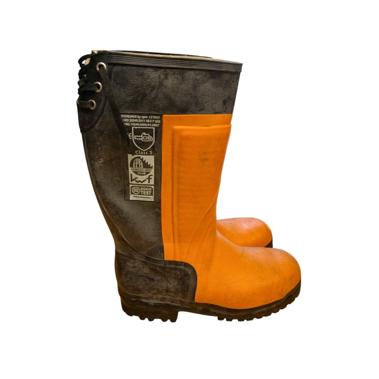 Chainsaw Boots Wellies Woodjack EPM Safety Orange Black Class 3 Size 12