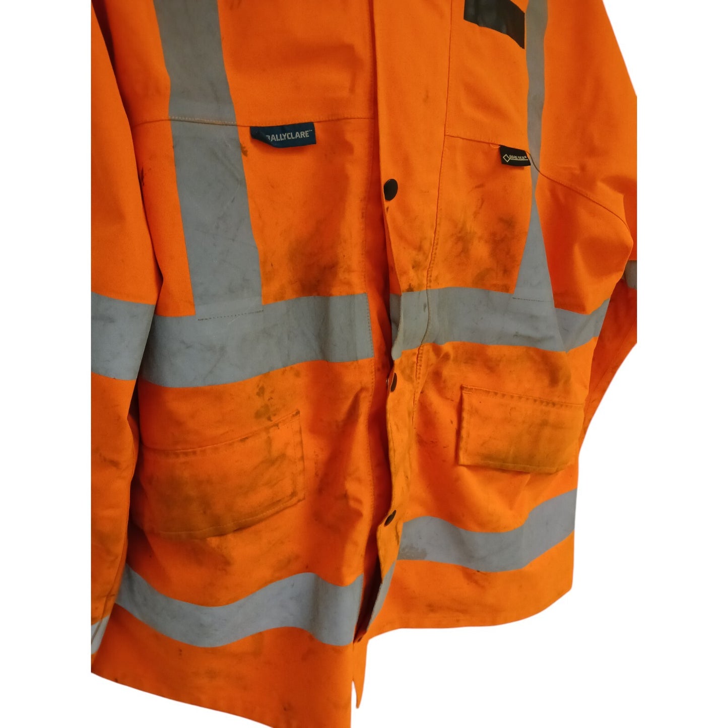 Ballyclare Goretex Hi Vis Hi Viz 3/4 Jacket Waterproof Railway Orange Grade B