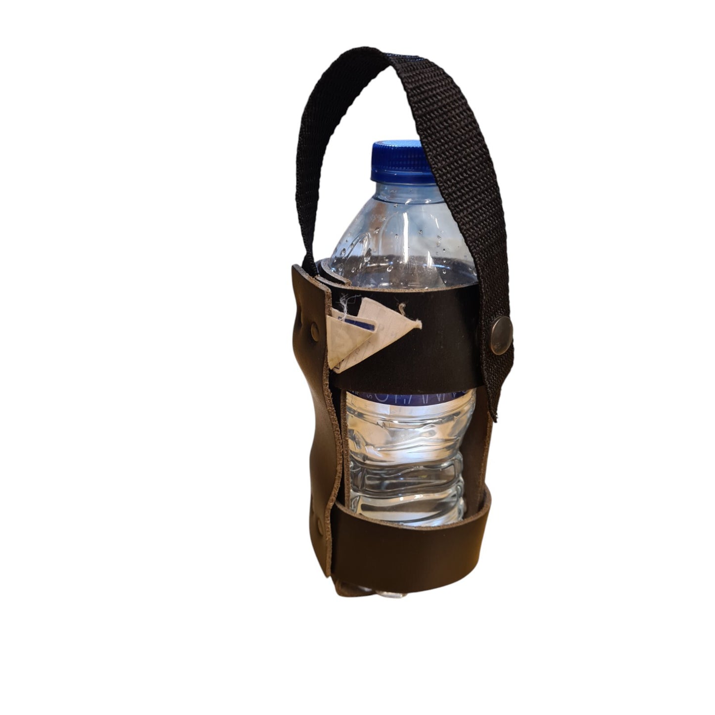 Black Leather/Nylon Water Bottle Drinks Holder Belt Loop Police Hiking Camping