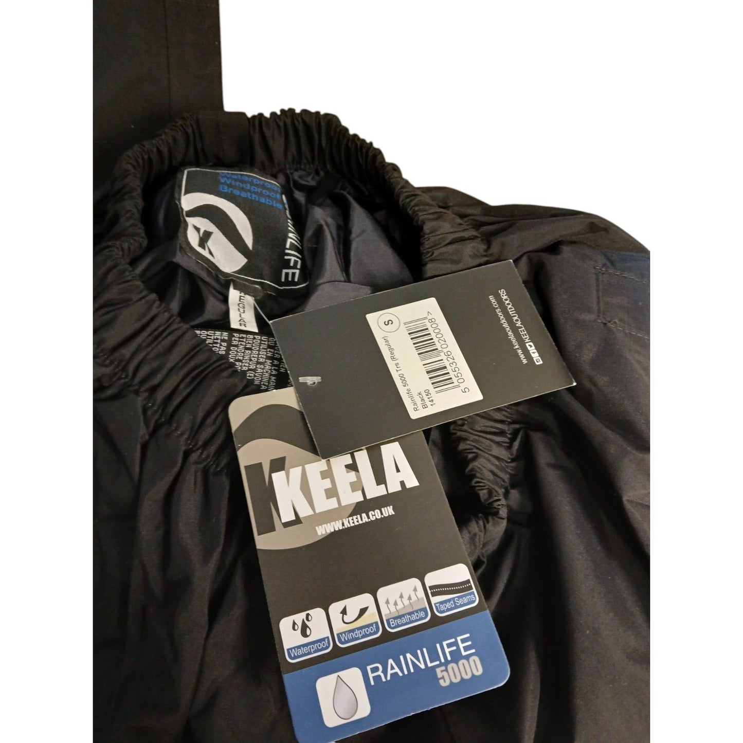 Keela Rainlife 5000 Waterproof Trousers Black Foul Weather Police Security New
