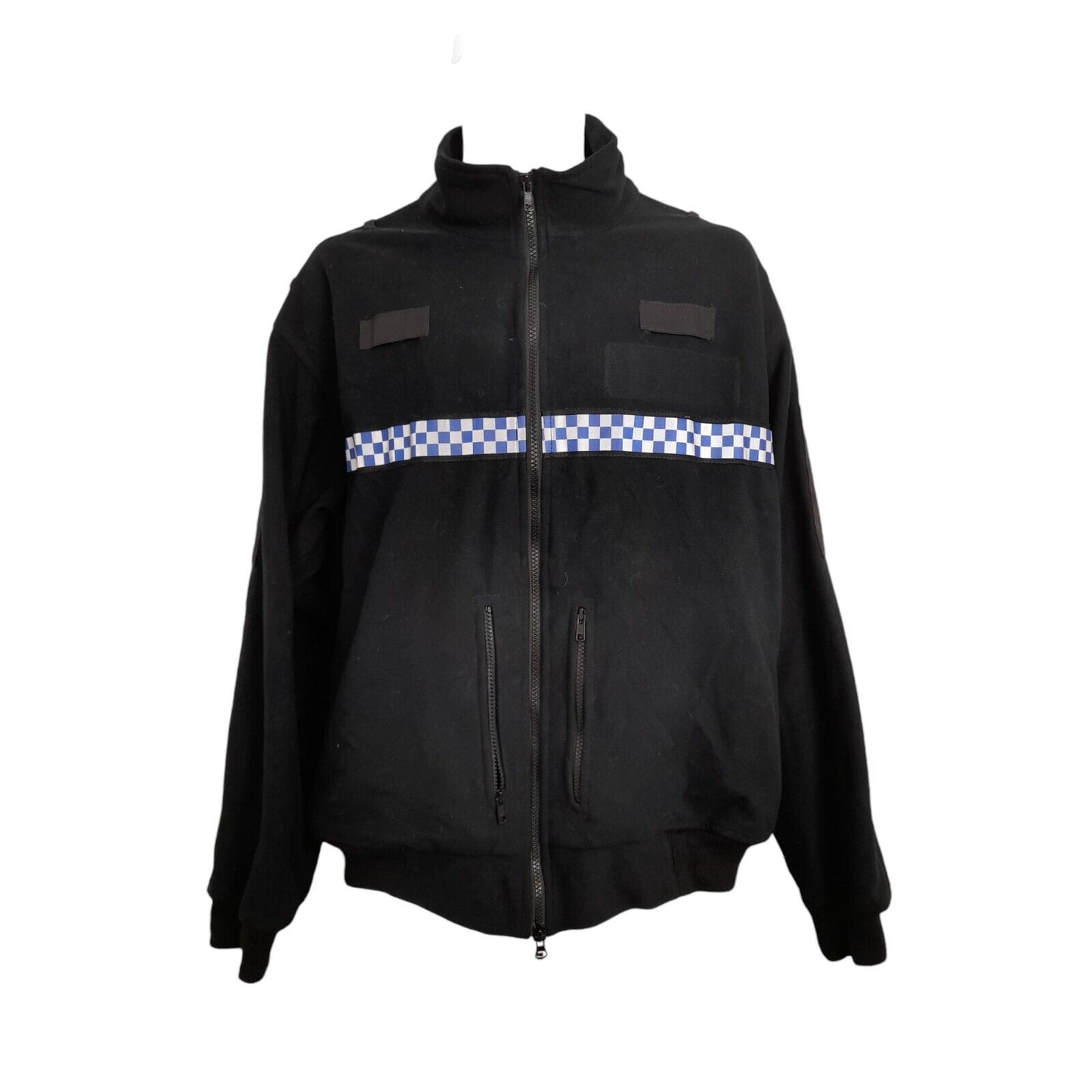 Yaffy Fleece Jacket Windstopper Police Reflective Strip Warm Radio Loop Black
