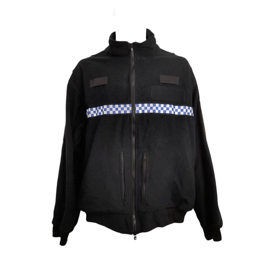 Yaffy Fleece Jacket Windstopper Police Reflective Strip Warm Radio Loop Black