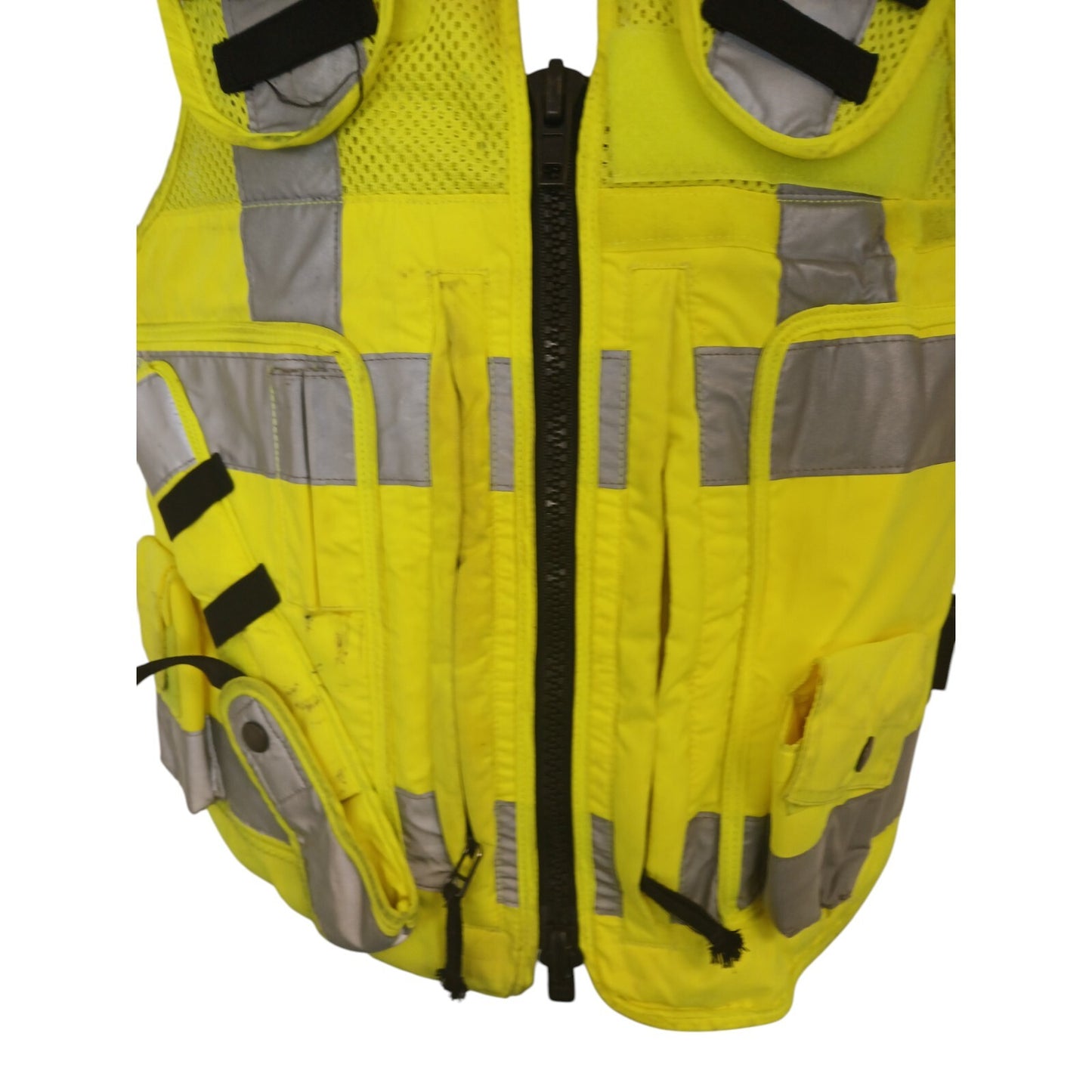 Tactical Vest Hi Viz Integrated Pouches Klickfast Hi Vis Yellow Police Size XS