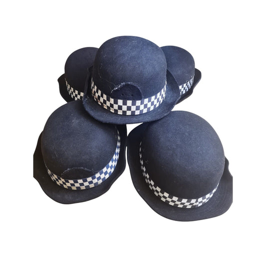 Police WPC Bowler Hats x 5 Bundle Film TV Fancy Dress Mix Sizes Checked Band B