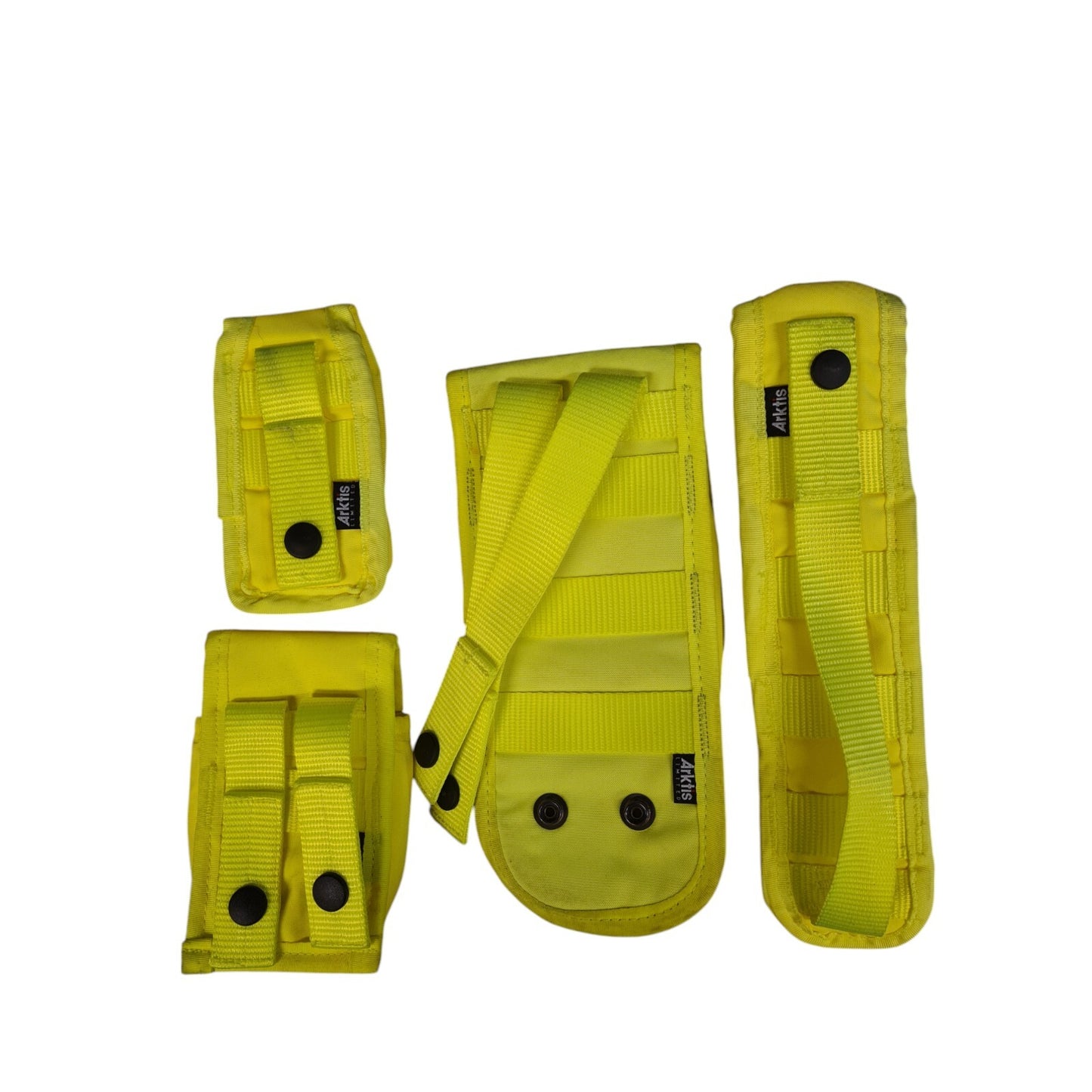 Arktis Molle Hi Vis Hi Viz Yellow Pouches x4 Bundle Ex Police Airsoft Security