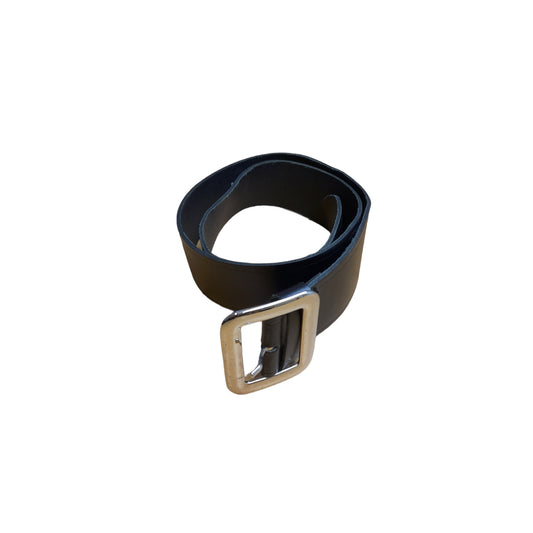 Black Leather Duty Belt Single Prong 5cm Wide Ex Police Uniform Security