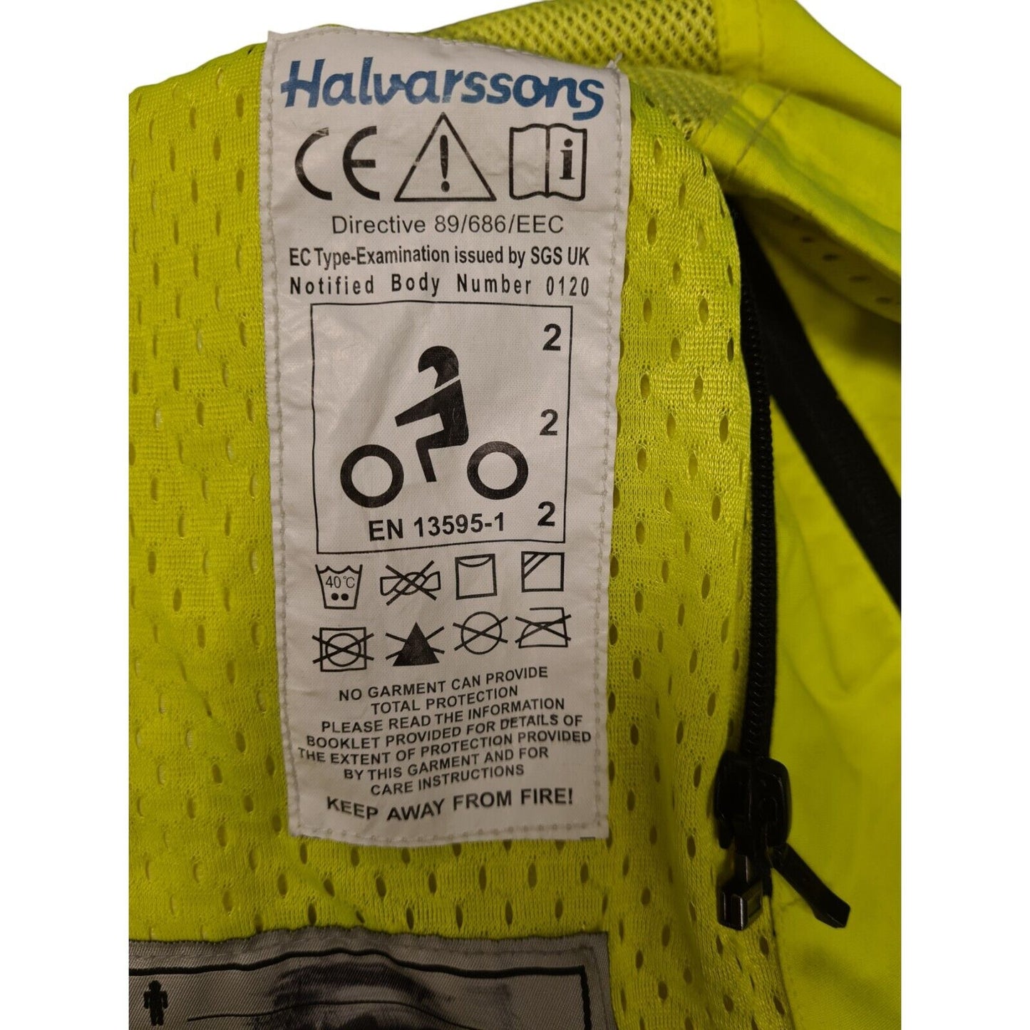 Halvarssons Motorbike Motorcycle Jacket Hi Vis Hi Viz Yellow Coat Winter Police