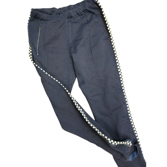 Police Checked Ski Pants Leggings With Straps Navy Blue Ex Military Small