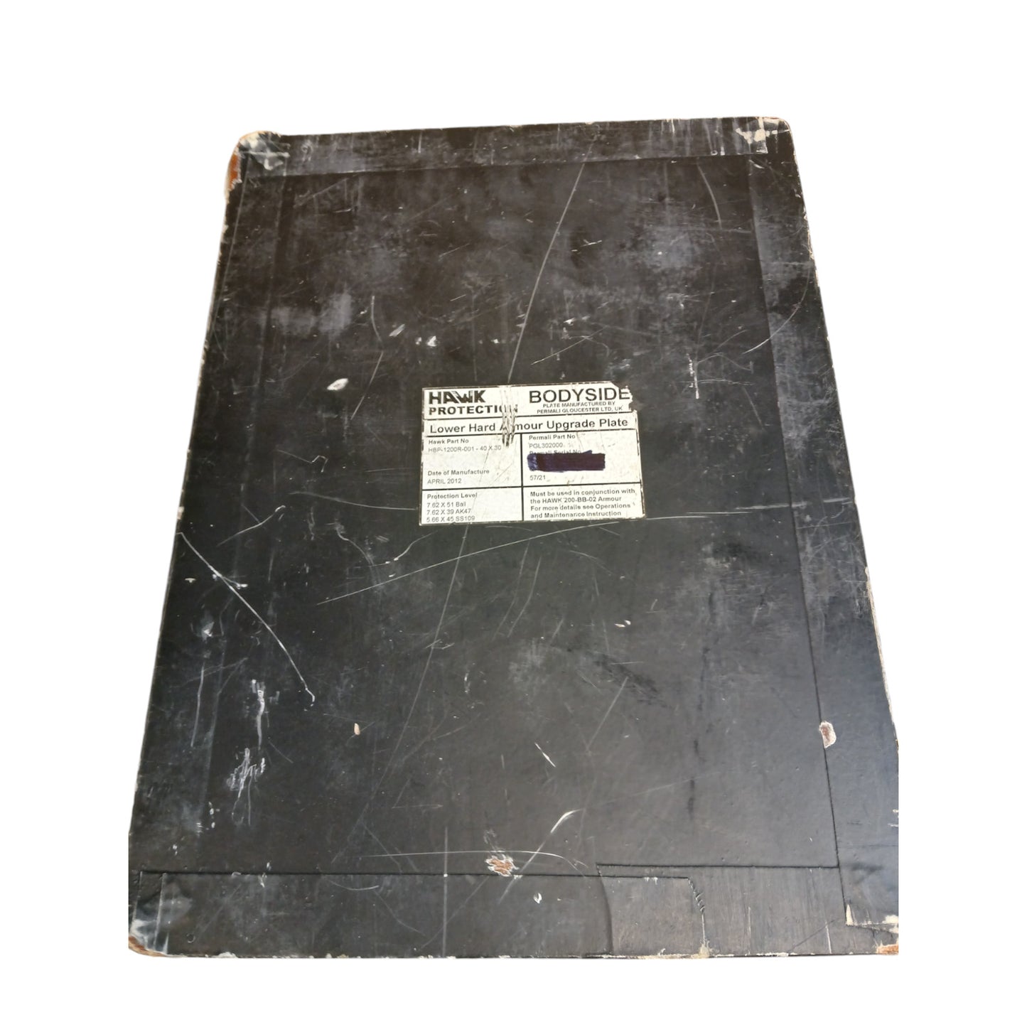 Ballistic Shield Plate Protection Strike Face Armour Upgrade 30x40cm Hawk
