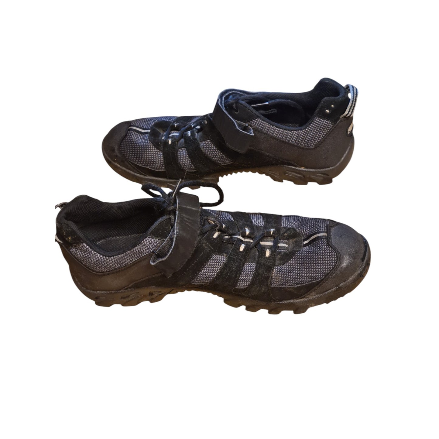Endura Cycling Shoes Black/Grey Size 12 Ex Police With Cleat Plates Lace Up Bike