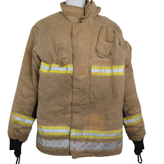 Firemans Jacket Brown Khaki Fire Fighters Coat Fireman Uniform Suit Ripstop C