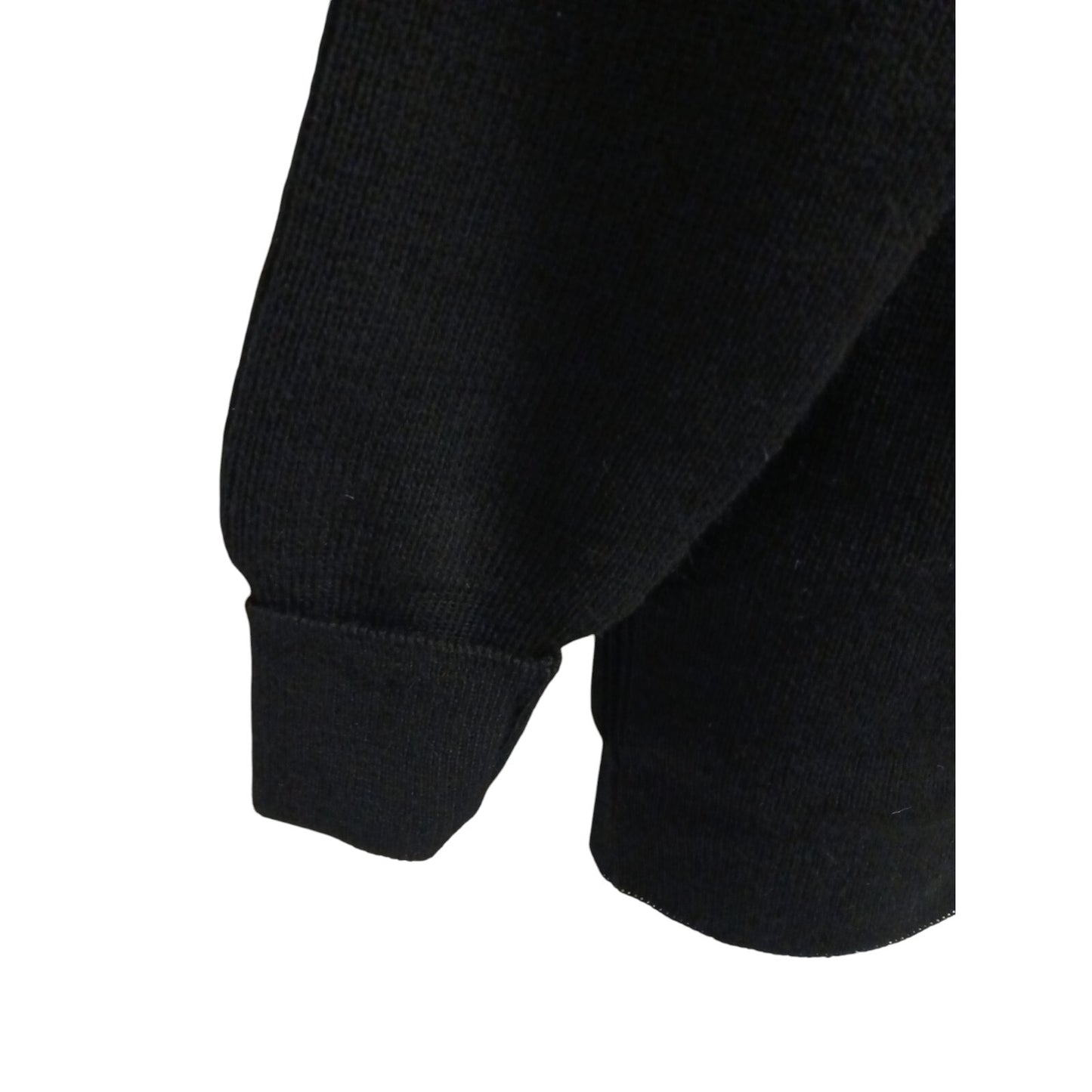 Woolly Pully Jumper Ribbed Black V Neck 100% Wool Ex Police Security Hiking Warm