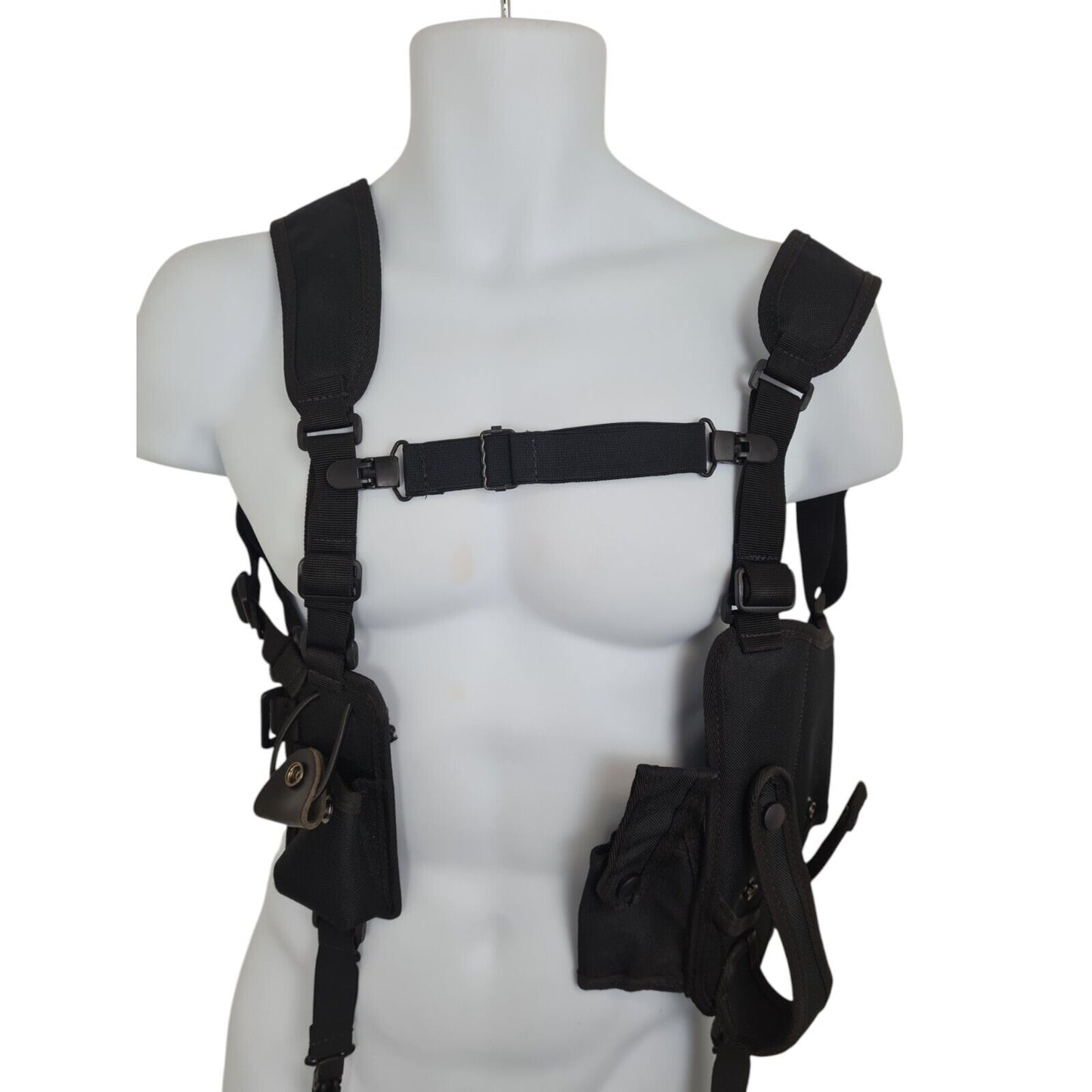 Protec Overt Covert Shoulder Harness Chest Rig Holster Black Security Police