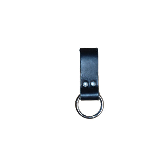 Leather Duty Belt Loop with RIng Black Ex Police Security Hiking Dog Walking