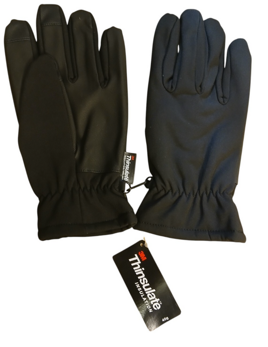 Mil-Tec Softshell Gloves Thinsulate Black Touch Screen Tactical Police Security