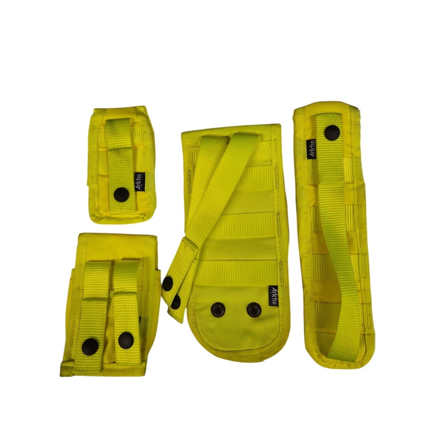 Arktis Molle Hi Vis Hi Viz Yellow Pouches x4 Bundle Ex Police Airsoft Security