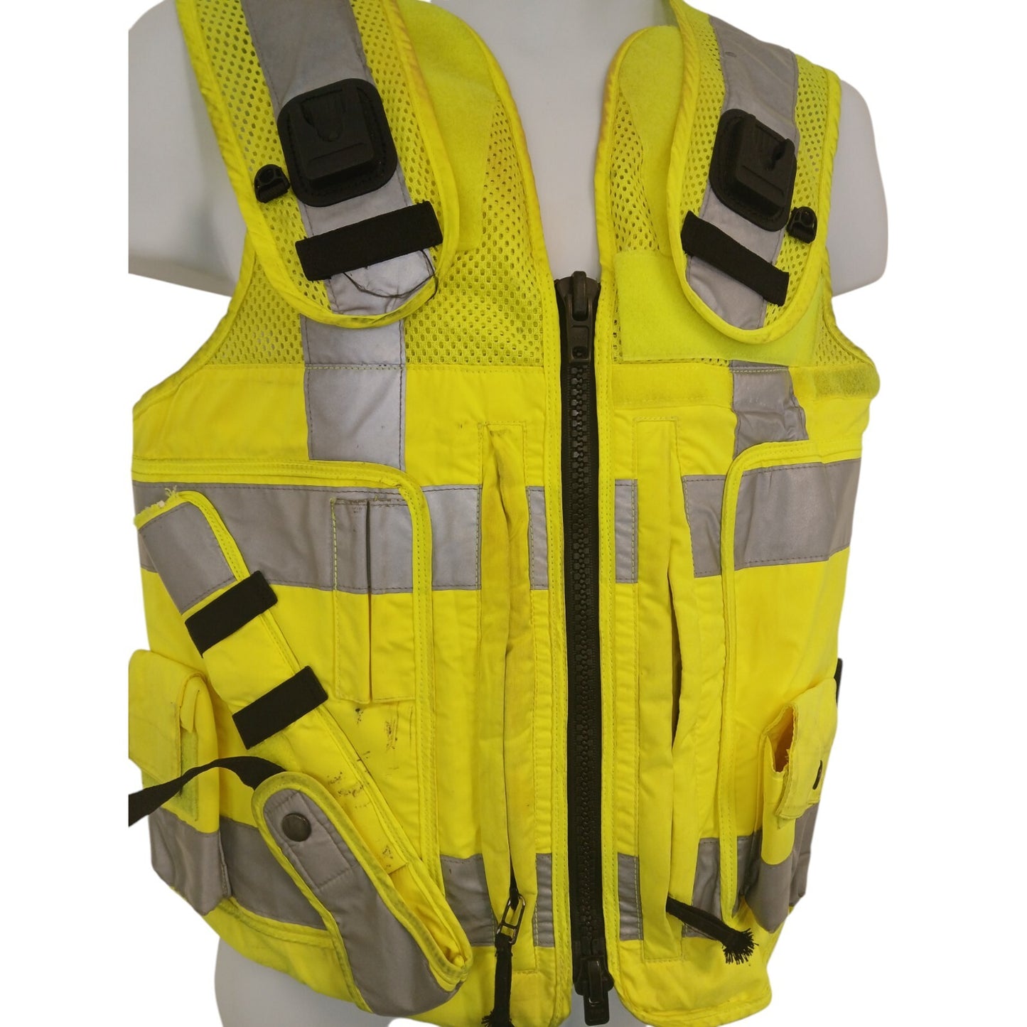 Tactical Vest Hi Viz Integrated Pouches Klickfast Hi Vis Yellow Police Size XS
