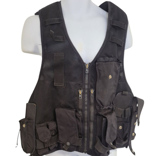 Tactical Vest Integrated Pouches Adjustable Airsoft Security Police Utility