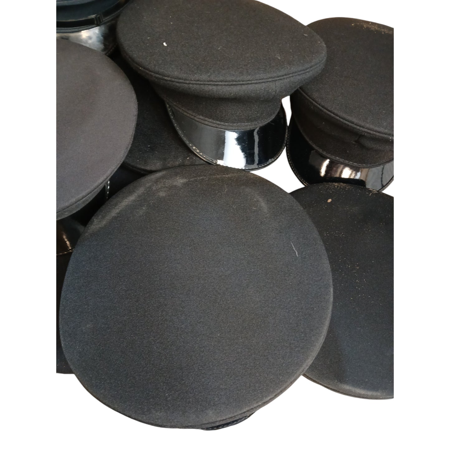 Police Peaked Caps x 10 Bundle Black Ex Police Used Grade B Restoration Upcycle