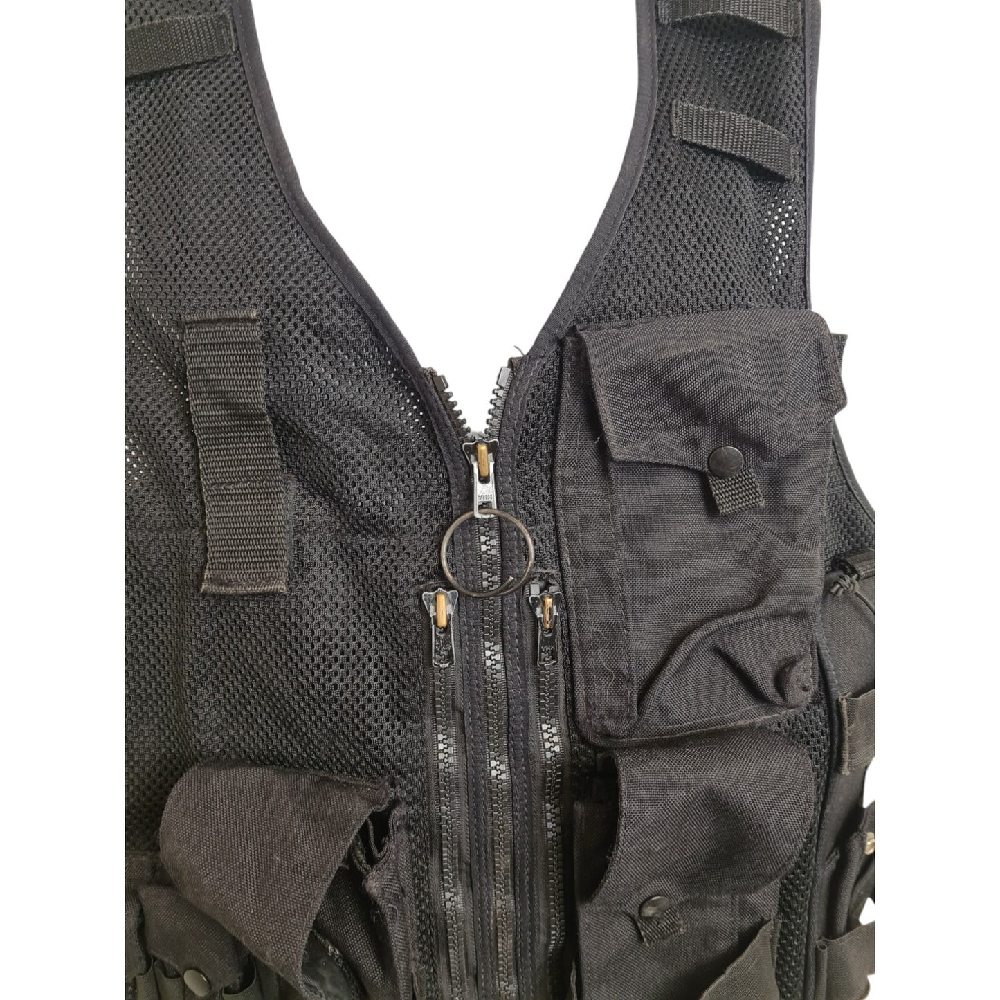 Tactical Vest With Integrated Pouches Adjustable Security Doorman Black Police
