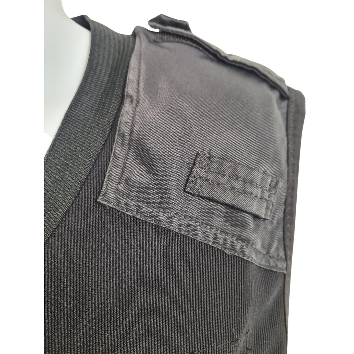 Global Armour Ballistic Vest Cover Overt Stab Epaulettes V Neck Black Security