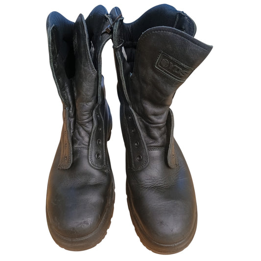 YDS Patrol Boots High Leg Steel Toe Black Leather Security Police Airsoft 9