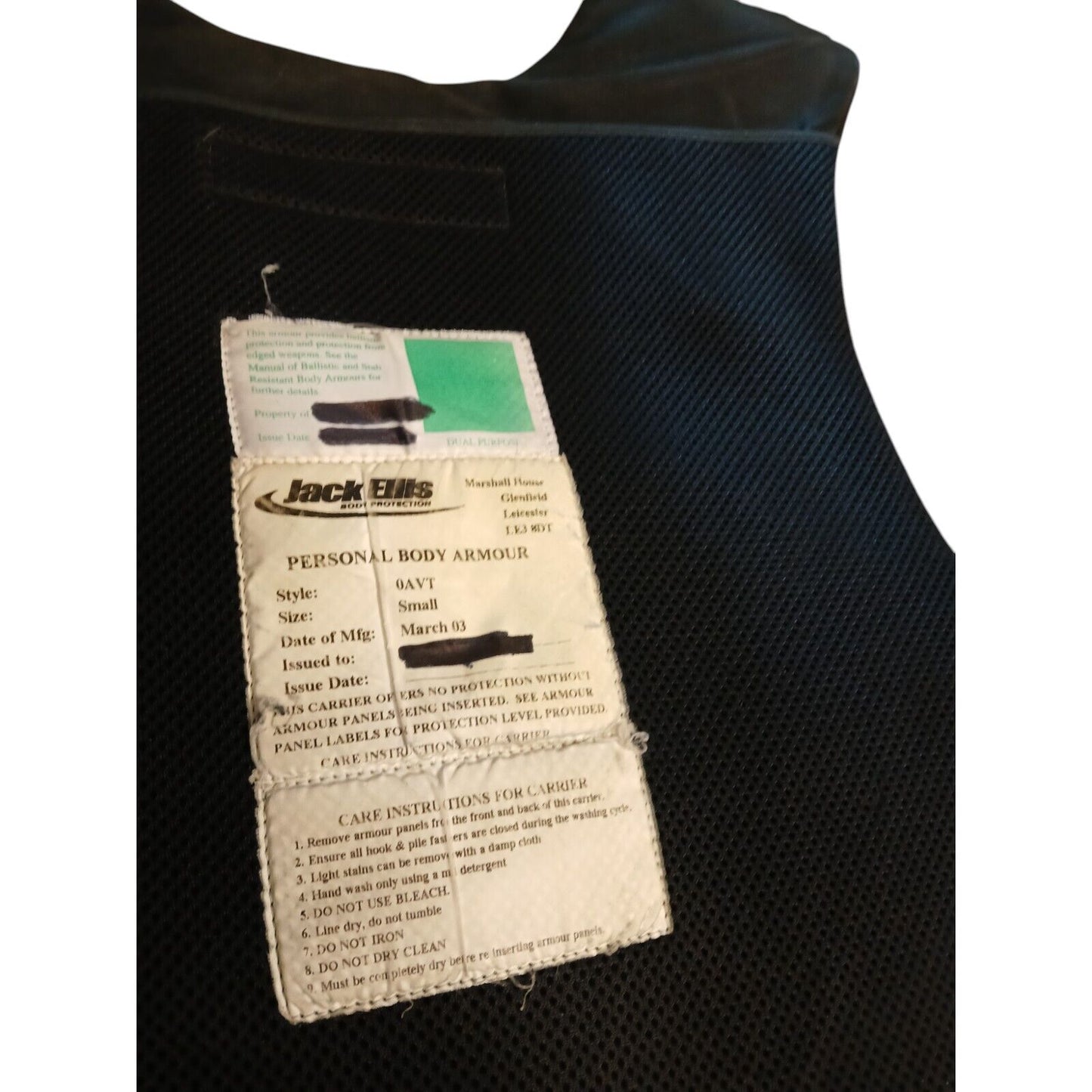 Jack Ellis Ballistic Vest Cover Dog Handler Tactical Stab Ex Police Security