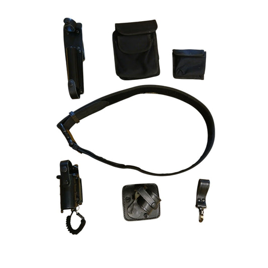 Protec Police Duty Belt With 6 Pouches Attachments Black Security Webbing (I)